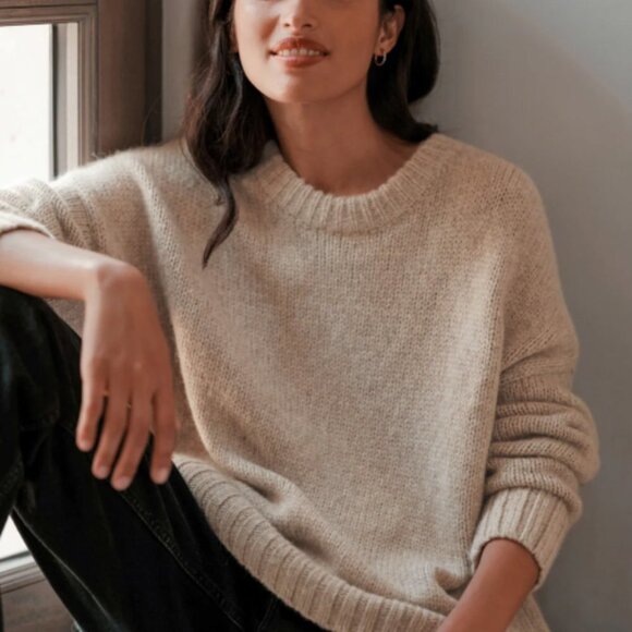 Zara Grey Soft Knit Crew Neck Sweater  Grey Sz Medium - Picture 2 of 9